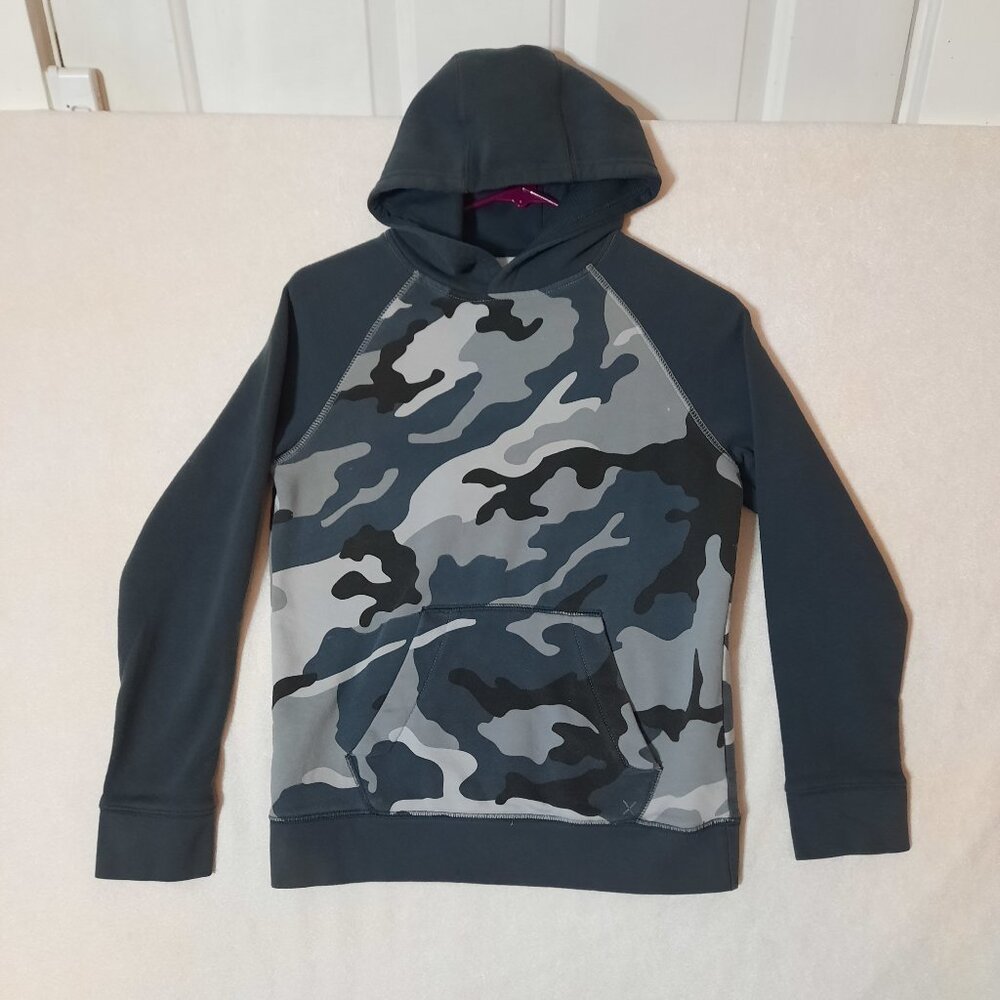 XERSION KIDS CAMO HOODIE, Camouflage Pullover Cotton Blend Hoodie Gray Black